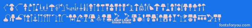 フォントLamp – ピンクの文字、青い背景