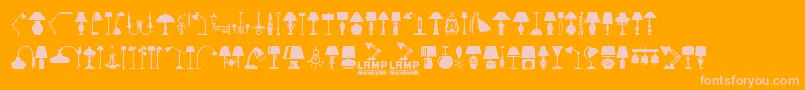 Lamp Font – Pink Fonts on Orange Background