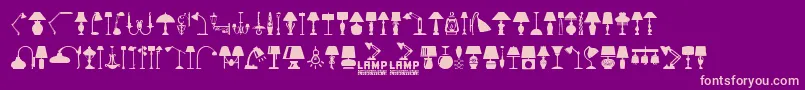 フォントLamp – 紫の背景にピンクのフォント