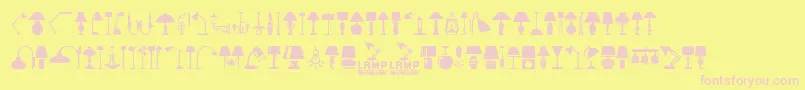 Lamp-Schriftart – Rosa Schriften auf gelbem Hintergrund