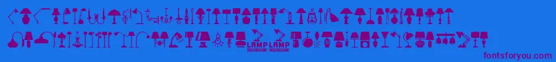 フォントLamp – 紫色のフォント、青い背景