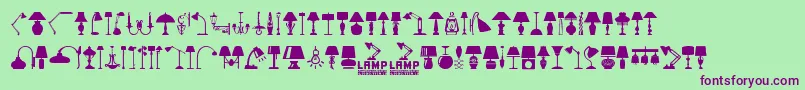 Lamp Font – Purple Fonts on Green Background