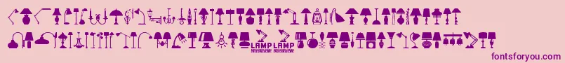 Lamp Font – Purple Fonts on Pink Background