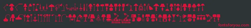 フォントLamp – 黒い背景に赤い文字