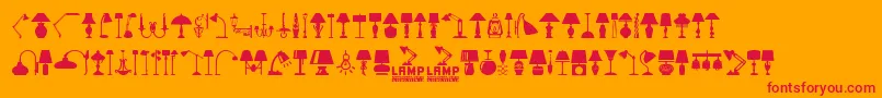 フォントLamp – オレンジの背景に赤い文字