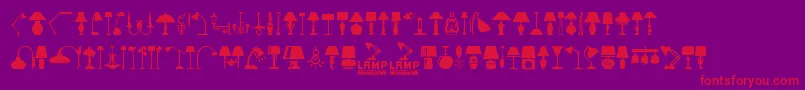 Lamp-Schriftart – Rote Schriften auf violettem Hintergrund