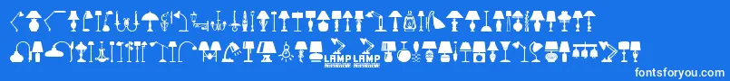 フォントLamp – 青い背景に白い文字