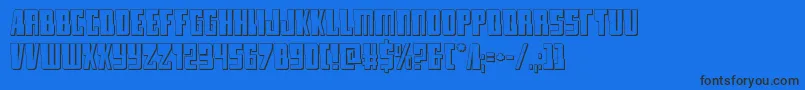 lamprey3d Font – Black Fonts on Blue Background