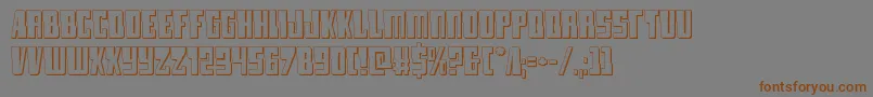 フォントlamprey3d – 茶色の文字が灰色の背景にあります。