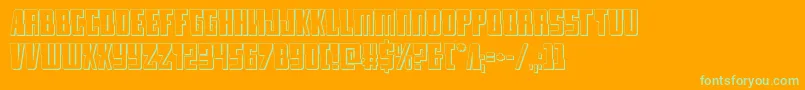 lamprey3d Font – Green Fonts on Orange Background