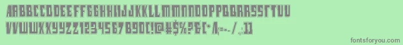 フォントlampreyacad – 緑の背景に灰色の文字