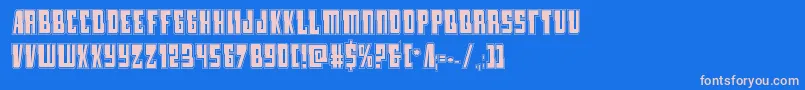 フォントlampreyacad – ピンクの文字、青い背景