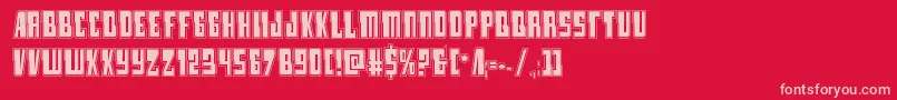 lampreyacad-Schriftart – Rosa Schriften auf rotem Hintergrund