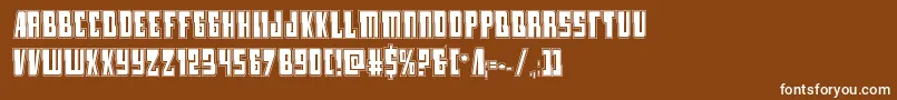 フォントlampreyacad – 茶色の背景に白い文字