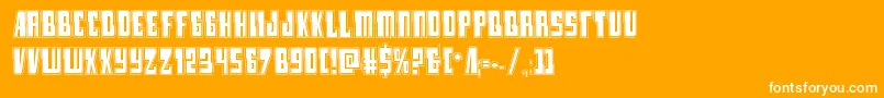 lampreyacad-Schriftart – Weiße Schriften auf orangefarbenem Hintergrund