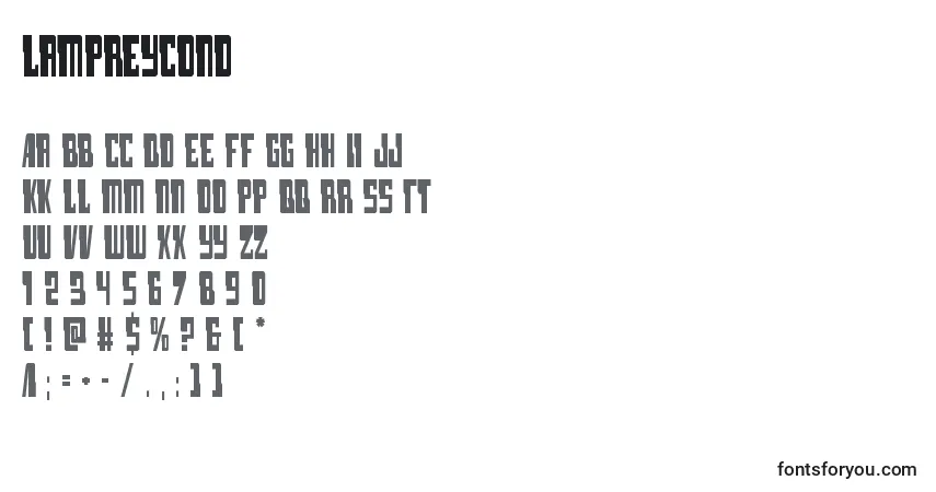 Czcionka Lampreycond (132199) – alfabet, cyfry, specjalne znaki