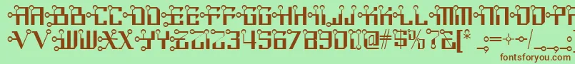 Circuit Bored Nf Font – Brown Fonts on Green Background