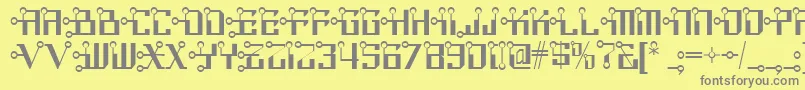 Fonte Circuit Bored Nf – fontes cinzas em um fundo amarelo