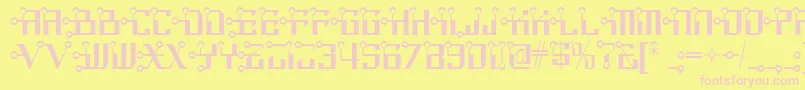Circuit Bored Nf-fontti – vaaleanpunaiset fontit keltaisella taustalla