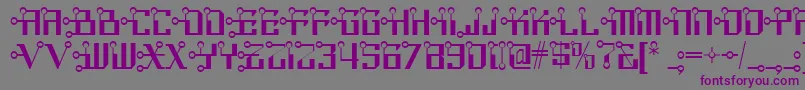 Шрифт Circuit Bored Nf – фиолетовые шрифты на сером фоне