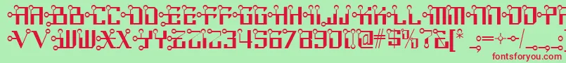 Circuit Bored Nf Font – Red Fonts on Green Background