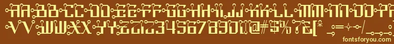 Circuit Bored Nf-fontti – keltaiset fontit ruskealla taustalla