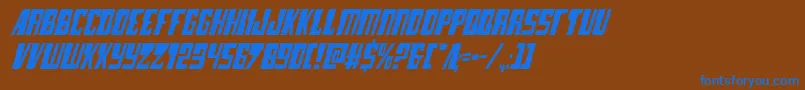 lampreyital Font – Blue Fonts on Brown Background