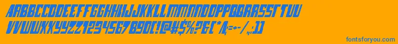 lampreyital Font – Blue Fonts on Orange Background