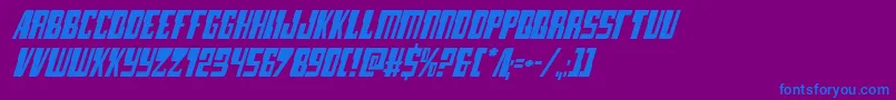 lampreyital Font – Blue Fonts on Purple Background