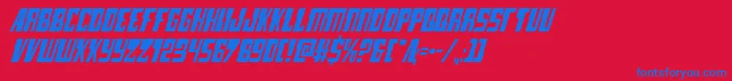 lampreyital Font – Blue Fonts on Red Background