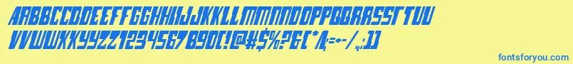 lampreyital Font – Blue Fonts on Yellow Background
