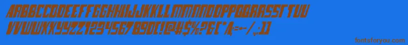 lampreyital Font – Brown Fonts on Blue Background