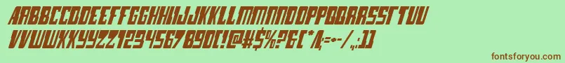 lampreyital-Schriftart – Braune Schriften auf grünem Hintergrund