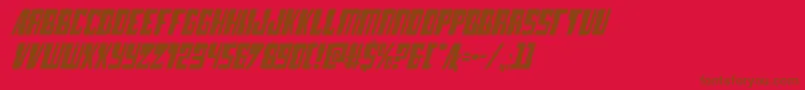 lampreyital-Schriftart – Braune Schriften auf rotem Hintergrund