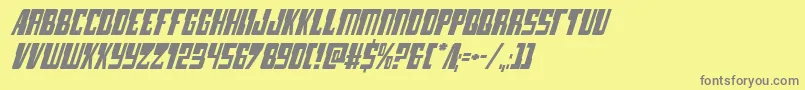 フォントlampreyital – 黄色の背景に灰色の文字
