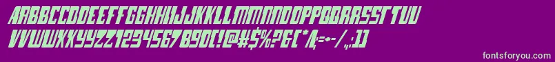 lampreyital-Schriftart – Grüne Schriften auf violettem Hintergrund