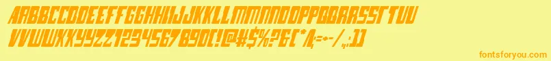lampreyital Font – Orange Fonts on Yellow Background