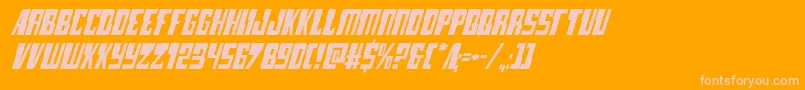 lampreyital Font – Pink Fonts on Orange Background
