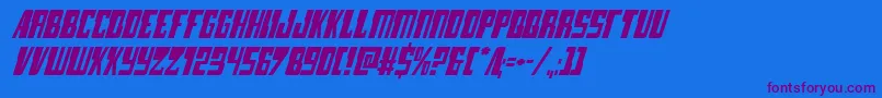 lampreyital-Schriftart – Violette Schriften auf blauem Hintergrund