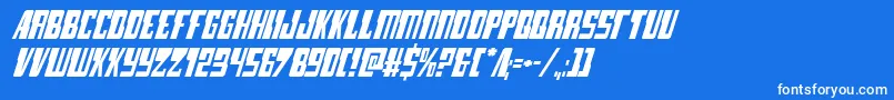 lampreyital Font – White Fonts on Blue Background