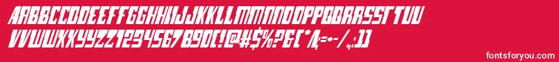lampreyital-Schriftart – Weiße Schriften auf rotem Hintergrund