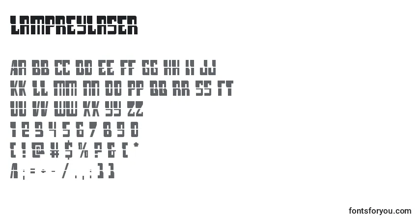Шрифт Lampreylaser (132204) – алфавит, цифры, специальные символы