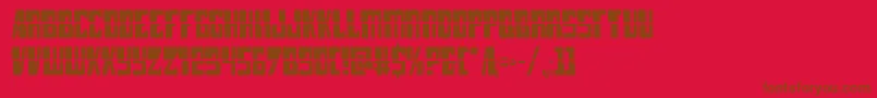 フォントlampreylaser – 赤い背景に茶色の文字