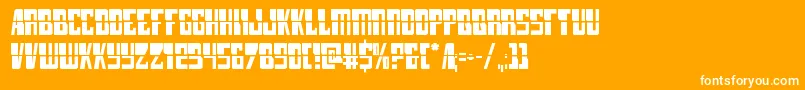 Fonte lampreylaser – fontes brancas em um fundo laranja