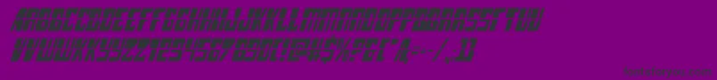 lampreylaserital-Schriftart – Schwarze Schriften auf violettem Hintergrund