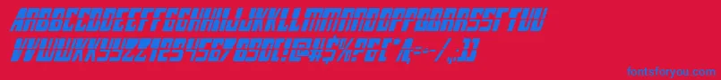 lampreylaserital Font – Blue Fonts on Red Background