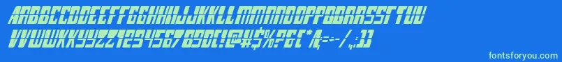 lampreylaserital Font – Green Fonts on Blue Background