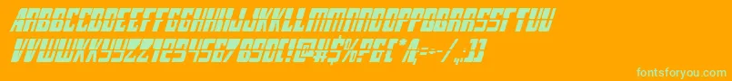 lampreylaserital Font – Green Fonts on Orange Background