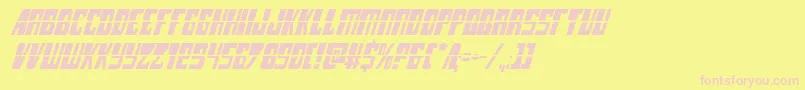 lampreylaserital-Schriftart – Rosa Schriften auf gelbem Hintergrund