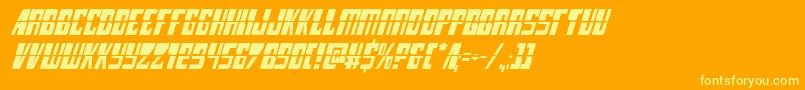 lampreylaserital Font – Yellow Fonts on Orange Background